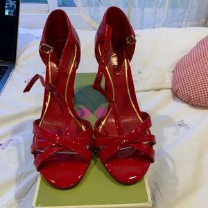 Ralph Lauren patent red heels(last chance)